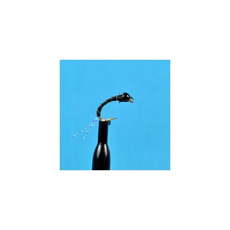 Glass Bead Zebra Midge Black