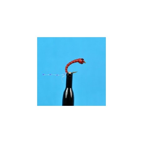 Glass Bead Zebra Midge Red