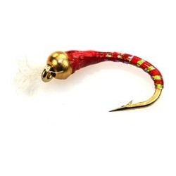D Glass Epoxy Bead Head Nymph Red