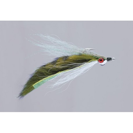 Clousers Olive White Barred Fur Strip Minnow
